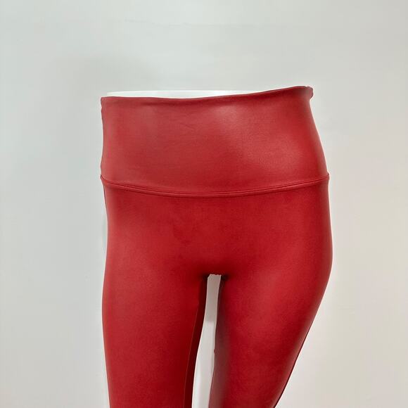 Spanx Faux Leather Ready To Wow Leggings Women Size M Mid Rise Slimming Pull On - Picture 3 of 14